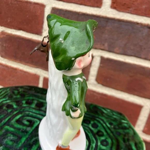 Vintage Enesco Christmas elf ceramic Figurine egg timer made in Japan - Picture 3 of 5